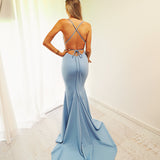 Baby Blue  Deep-V mermaid dress (sales)