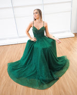 Koda sparkling green beaded princess dress for hire