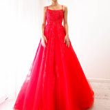 Red tulle princess dress