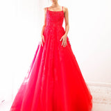 Red tulle princess dress