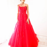 Red tulle princess dress