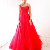 Red tulle princess dress