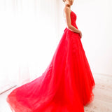 Red tulle princess dress