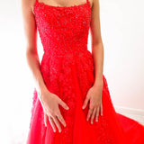 Red tulle princess dress