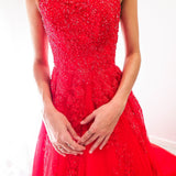 Red tulle princess dress