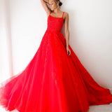 Red tulle princess dress