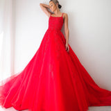 Red tulle princess dress