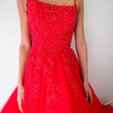 Red tulle princess dress