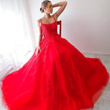 Red tulle princess dress