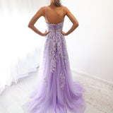 Pastel purple lace dress