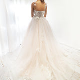 Floral Goddess dress in blush sparkling tulle