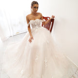 Floral Goddess dress in blush sparkling tulle