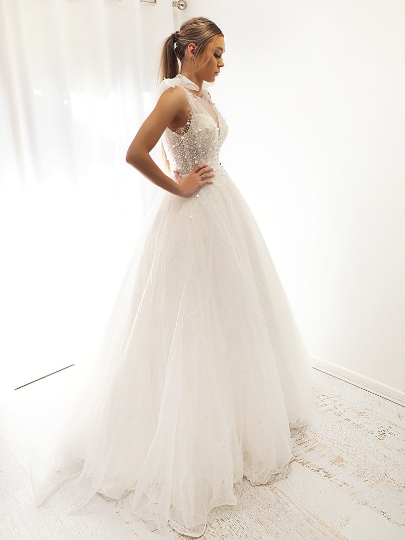 Anya sparkling white wedding dress