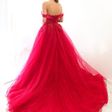 Dark red princess gown for hire
