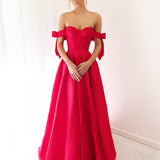 Bustier corset red taffeta dress with bows