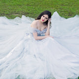 Princess walk grey wedding dress