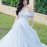 Princess walk grey wedding dress