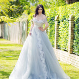 Princess walk grey wedding dress