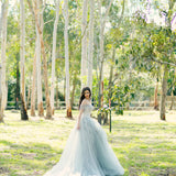 Princess walk grey wedding dress