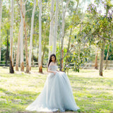 Princess walk grey wedding dress