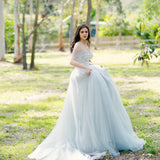 Princess walk grey wedding dress