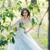 Princess walk grey wedding dress