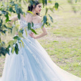 Princess walk grey wedding dress