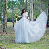 Princess walk grey wedding dress