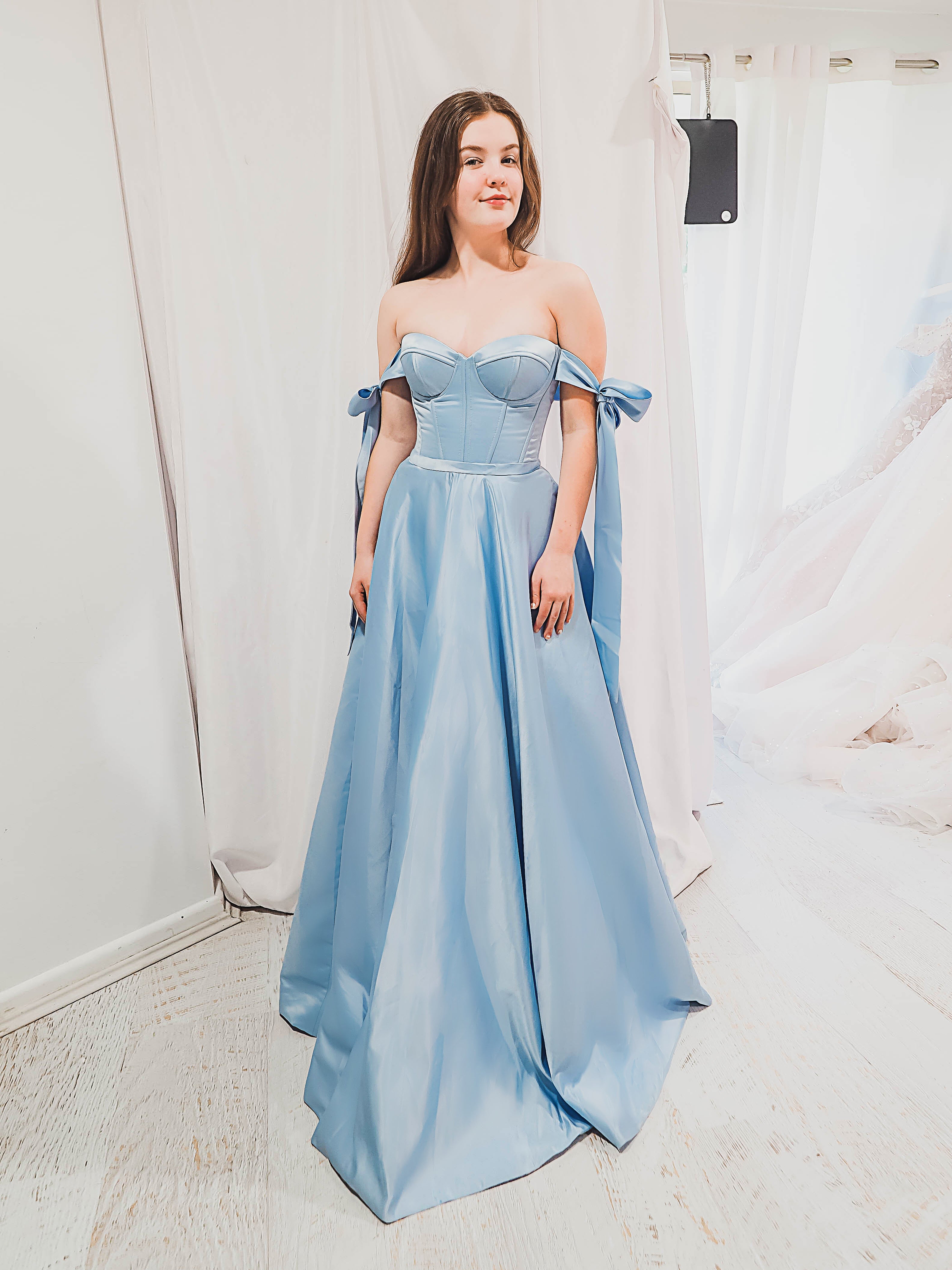 Bustier corset baby blue dress with self-tie bows Destiny Chic Bustier corset baby blue dress with self-tie bows Destiny Chic