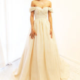 Sparkling light gold tulle princess dress