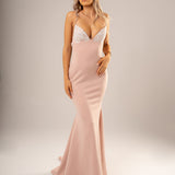 Pastel Pink Stretch Knit mermaid dress (sales)