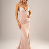 Pastel Pink Stretch Knit mermaid dress (sales)