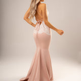 Pastel Pink Stretch Knit mermaid dress (sales)