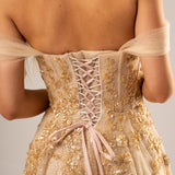 Sparkling gold bustier dress