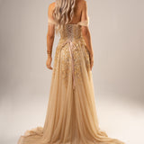 Sparkling gold bustier dress