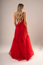 Strapless bustier red princess dress (sample sale)