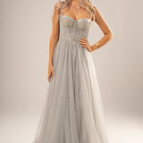 Sparkling bustier top princess dress for hire