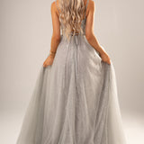 Sparkling bustier top princess dress for hire
