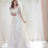 A-line lace wedding dress