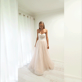 Blush tulle bustier corset dress for hire