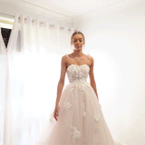 Floral Goddess dress in blush sparkling tulle